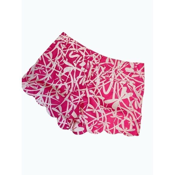 Lilly Pulitzer Pink Dragonfly Scalloped Shorts Size 6 - Picture 3 of 5